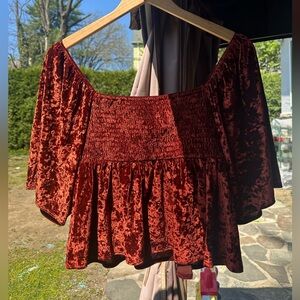 American Eagle Burgundy Velvet top